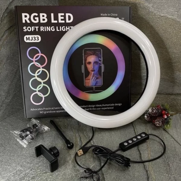 Кільцева Led лампа RGB MJ26 погана КОРОБКА HA-5