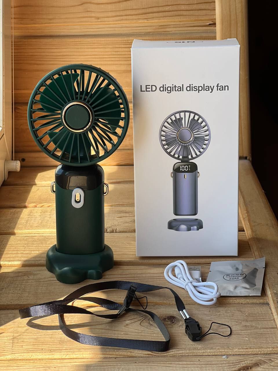 Вентилятор міні з підставкою для телефону та дисплеєм Mini fanAND XL-880 - Зображення 2