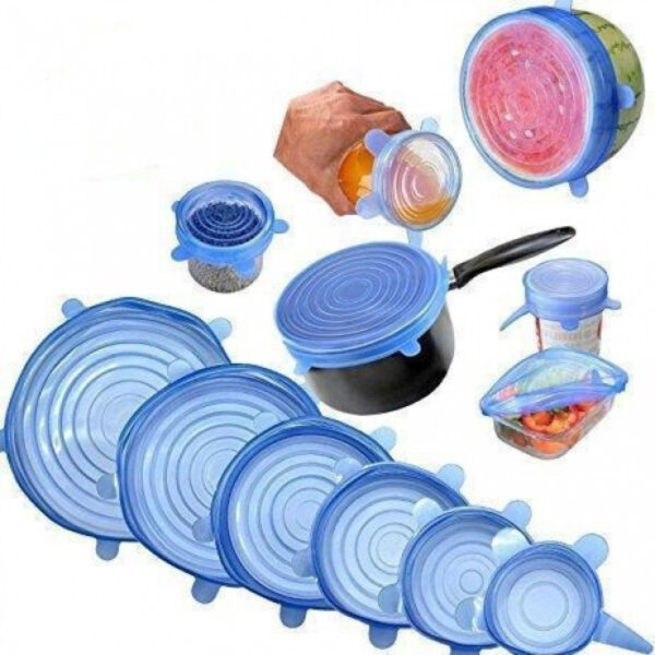 Силіконові кришки універсальні Super stretch silicone lids 6 шт З Коробкою