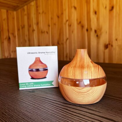 Зволожувач повітря mini usb humidifier 7 led color change Темне та Світле дерево