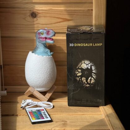 Дитячий світильник SUNROZ 3D Dinosaur Lamp лампа-нічник "Динозаврик у яйці" з пультом ДУ