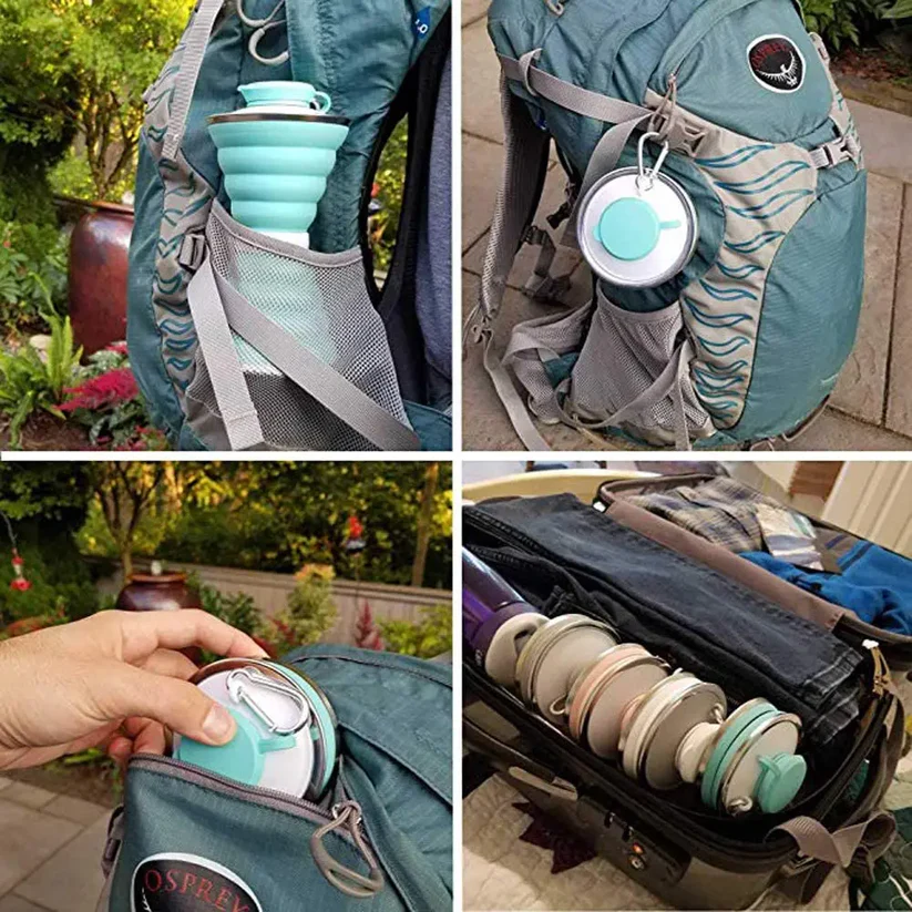 Силіконова пляшка складана folding travel water cup 9588 - Зображення 2