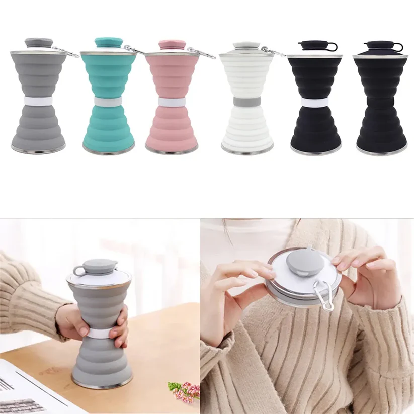 Силіконова пляшка складана folding travel water cup 9588 - Зображення 3