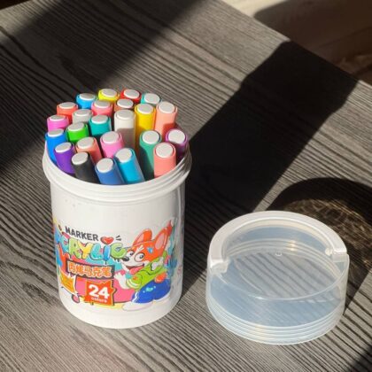 Акварельні маркери БІЛЕ відро КРУГЛЕ 24 Water color pen AND 635-24 (24 шт)