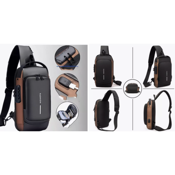 Нагрудная сумка с противоугонным замком с паролем Backpack AND XL1228