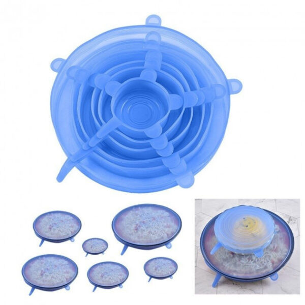 Силіконові кришки універсальні Super stretch silicone lids 6 шт З Коробкою - Зображення 2
