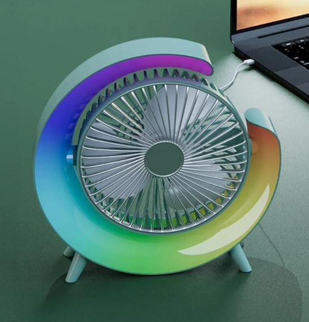 Вентилятор Mini fan (VU- 03/F2) (LED RGB, TYPE-C, акумулятор) - Зображення 2