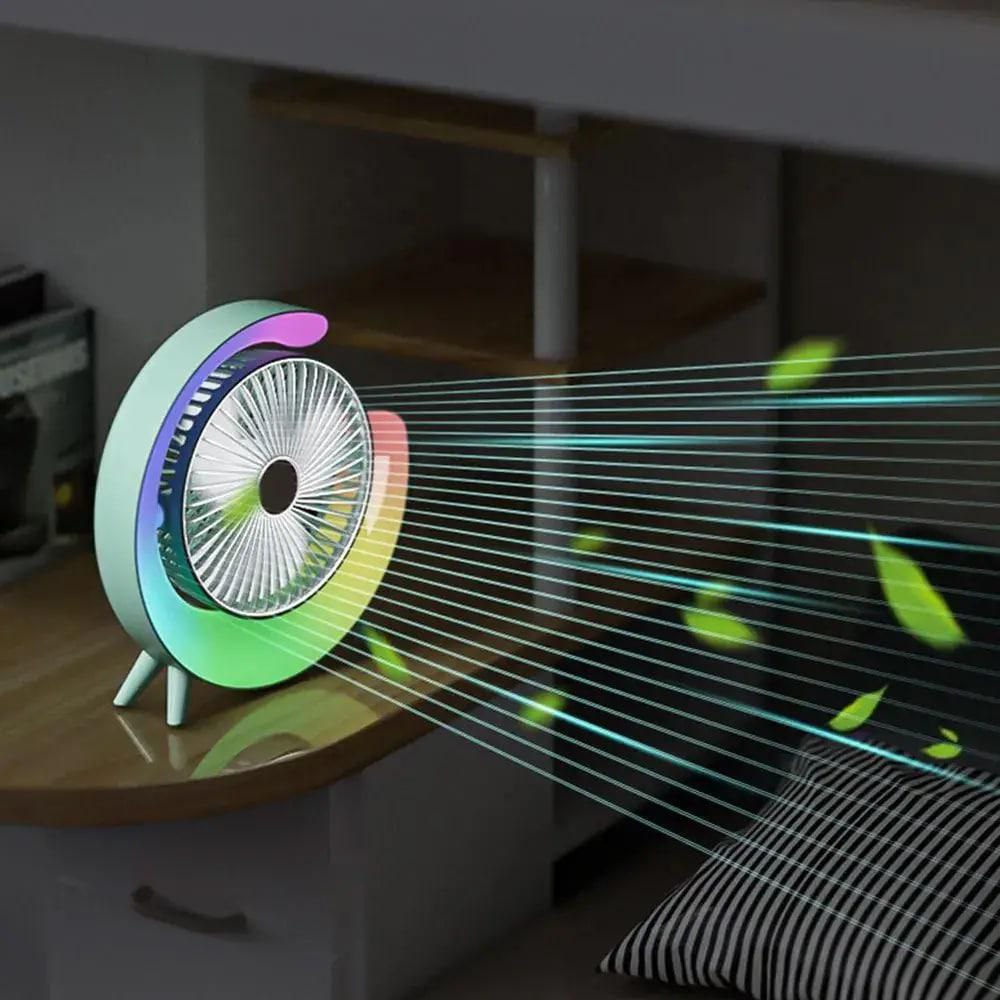 Вентилятор Mini fan (VU- 03/F2) (LED RGB, TYPE-C, акумулятор) - Зображення 3
