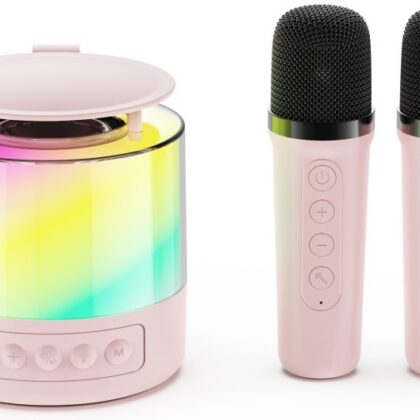 Портативна колонка (K19) (Bluetooth, LED, 2 мікроф.) Білий