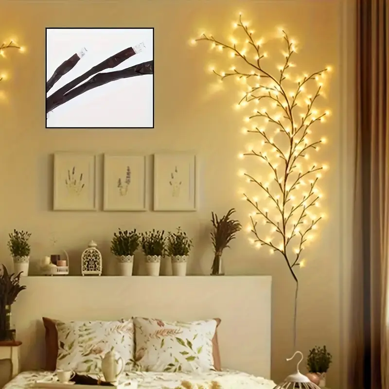 Декоративна led-гірлянда "гілка" 2.3 м, 8 режимів, USB, пульт. Гирлянда - Зображення 3