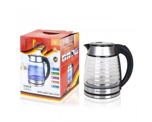 Чайник Top Kitchen TK 00239 електричний 2,0 л 2400 Вт рифлене скло