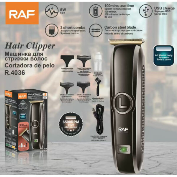 Триммер машинка для стрижки волос R.4036 USB RAF