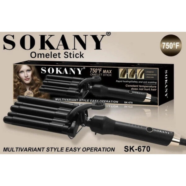 Тройная плойка-щипцы для завивки волос Sokany SK-670 AND SK-670