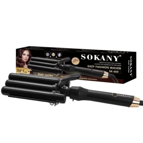 Тройная плойка-щипцы для завивки волос Sokany AND SK-669