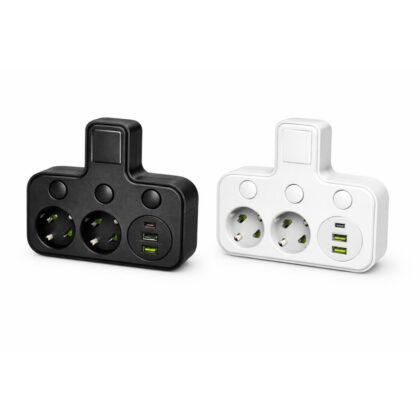 Розетка Адаптер розетки зарядное устройство Удлинитель с 2 розетками black AND F03 black